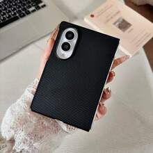 1 Buah Casing Ponsel Lipat Kulit PU Motif Serat Karbon Premium Kompatibel dengan Galaxy Z Fold 8 Fold 8 Ultra Fold7 Fold6 Fold5 Fold4 - Pelindung Belakang Anti Guncangan Seluruh Bodi untuk Bisnis - Hitam - View 2