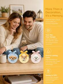 1pc Customized Photo & Text Pet Ornament - Acrylic Christmas Tree Hanging Decoration With Pet Name, Durable Ribbon, Cozy Farmhouse Style, Suitable For Home/Car/Holiday Decor, Perfect Christmas & New Year Gift For Dog/Cat Lovers, Pet Owners, Families - Multicolor - View 7