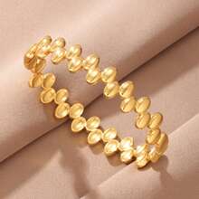 1pc Fashion Intertwined Oval Stainless Steel Bracelet, Suitable For Men And Women For Vacation And Daily Wear - Bracelet - View 2