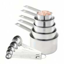 5pcs Measuring Spoon Set + 10pcs Measuring Cup Set, 5pcs Measuring Spoons + 5pcs Measuring Cups, Stackable Stainless Steel Measuring Cups And Spoons, Suitable For Dry Or Liquid Ingredients, Cooking And Baking Kitchen Tools, Kitchen Supplies, Baking Tools - Multicolor - View 14