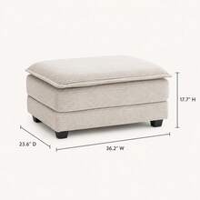 Corduroy Ottoman For Sectional Sofa Couch For Living Room, Apartment - Beige - View 2
