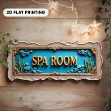 Desain Datar 2D, Papan Dekoratif Mewah Bertuliskan "Ruang SPA", Cocok untuk Dekorasi di Bar, Restoran, Teras, Kafe, dan Tempat Lainnya. Bentuk Datar 2D, Sangat Sesuai dengan Kebutuhan Dekorasi Interior (Gaya Acak) - A - View 5