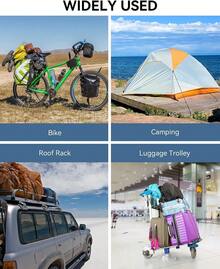 8 Pcs 48 Inch Adjustable Carabiner Bungee Cords With Hooks, Effortlessly Adjusts From 7" To 48", Heavy-Duty Black Bungee Straps With UV Protection & Superior Stretch For Cargo, Bikes, Luggage, Carts, Trucks & More - Black - View 11