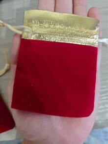 25pcs Small Premium Velvet Drawstring Bags With Gold Trim, Elegant Jewelry Storage Bags, Jewelry Storage Bags - Multicolor - View 9