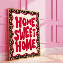 1pc Unframed Home Sweet Home | Leopard Print | Wall Art - Frameless - View 9