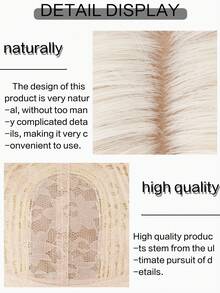 Wig Panjang Bergelombang Warna Krem Emas 28 Inci dengan Belahan Tengah, Wig Rambut Keriting Pirang Platinum Sintetis Tahan Panas, Cocok untuk Pemakaian Sehari-hari Wanita, Pesta, dan Cosplay - MultiWarna - View 6