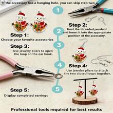 5/10pcs Christmas Tree Snowman Pendant, Suitable For DIY Jewelry Making, Perfect For Party Accessories, Earrings, Necklaces, Bags - Christmas Snowman Pendant - View 2