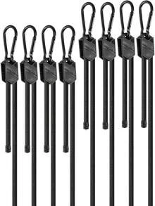 8 Pcs 48 Inch Adjustable Carabiner Bungee Cords With Hooks, Effortlessly Adjusts From 7" To 48", Heavy-Duty Black Bungee Straps With UV Protection & Superior Stretch For Cargo, Bikes, Luggage, Carts, Trucks & More - Black - View 4