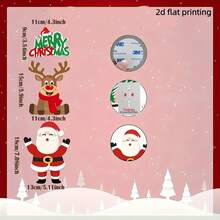 2D Flat 3-Piece Set Cute Reindeer & Santa Claus Design, Suitable For Front Door, Wall And Indoor Decoration, Rustic Style Colorful Acrylic Home Decor, Christmas Gift - A - View 7