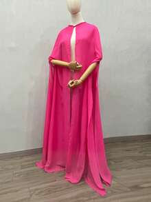1 buah Jubah Pengantin Panjang Hitam Berbahan Chiffon yang Mengalir, Jubah Kostum Cosplay Anime, Selendang 150cm - MultiWarna - View 9