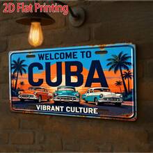 2D Flat Print, 1pc, Decorative Vintage Sign, Outdoor Plaque And Wall Decor, Cuban Theme Wooden Sign, Retro Vibrant Decoration, Cafe Decor (Random Style) - A - View 5