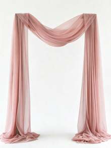 Arched Hanging Fabric Half Panel 4.4 Yards Lightweight Background Curtain Suitable For Party, Ceiling, Wedding Arch, Reception Area, Christmas And More Decorations - Lotus Root Pink - View 10