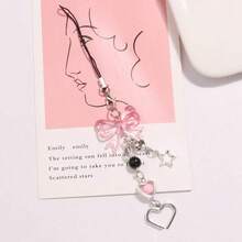 1Pc Sweet Bow & Heart Star Beaded Keychain, Anti-Lost Bag & Phone Accessory - Multicolor - View 9