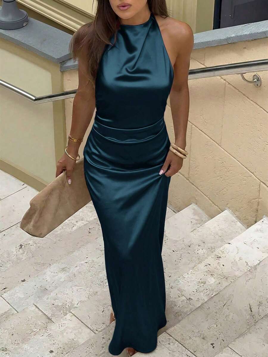 Women Short Dresses - 鴿藍色 - 查看 1