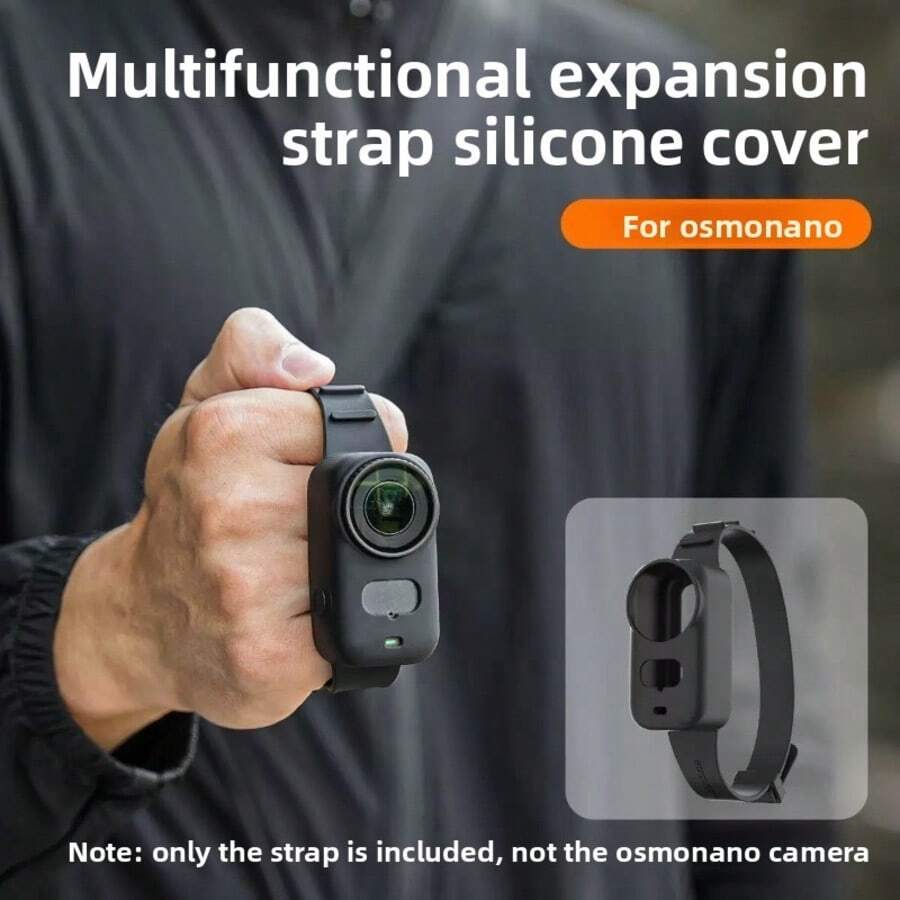 Casing Pelindung Kamera dengan Tali Pergelangan Tangan Silikon yang Kompatibel dengan OSMO Nano, Cangkang Silikon Eksklusif yang Melindungi Seluruh Bagian, Casing Pelindung Kamera Aksi Portabel yang Dapat Diatur, Tali Ekspansi Anti-Jatuh Multifungsi, Aksesori Kamera Aksi Anti-Gores - View 1