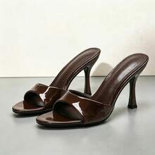 High Heel Sandals And Slippers For Women, Commuter Professional Style, Summer New Minimalist Elegant Sleek Design, Suitable For Office Daily Wear, After-Work Outings, Business Casual, Versatile With Suits And Pants To Create An Independent Urban Woman Image - Brown - View 4