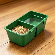 2pcs Dual-Compartment Bird Food Bowl, Bird Cage Rabbit Cage Bird Feed Trough, Bird Feed Container, Bird Supplies, Wire Cage Universal, Random Color - one-size - View 6