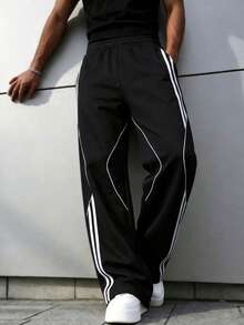 Men's Autumn Fashion Outdoor Sports Casual Multi-Pocket Long Pants, Minimalist Daily Commute Straight Leg - Black - View 3
