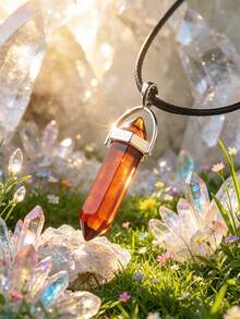 Random 1/10/15/20/30/50/100pcs Vibrant Chakra Crystal Pendants With Durable Leather Chain + Multi-Color Gemstone Set With Hexagonal Quartz, Energy Balance, Ideal Gift Choice - Multicolor - View 33