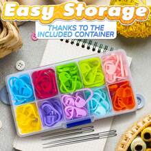 120pcs/Box Crochet Stitch Markers With Storage Box, Suitable For Knitting, Crochet And Sewing Crafts (10 Random Colors) - Multicolor - View 6