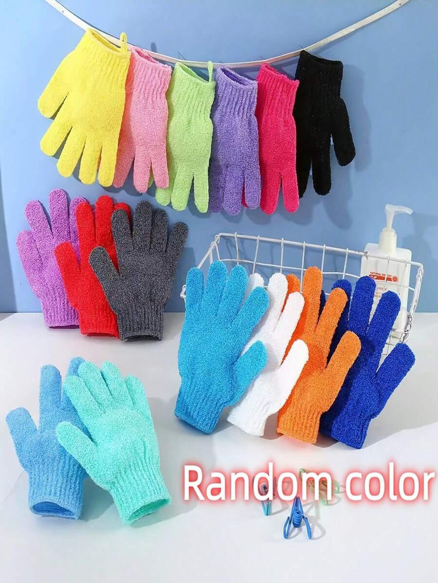 1/6/12 piezas Guantes exfoliantes para ducha, toalla de ducha, guantes de baño, guantes exfoliantes de doble cara para spa, masaje y exfoliación corporal, accesorios de baño para lavado corporal