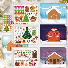 8pcs/16pcs/24pcs Christmas Holiday Stickers Packaging: Santa Claus, Trees, Houses And Snowman Faces - Perfect For Students - Multicolor - View 1