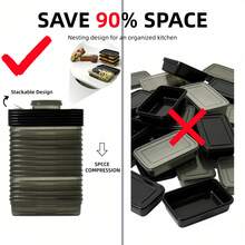 12Pcs Morandi Food Storage Containers With Lids Microwave Available Stackable Kitchen Organizer Reusable Lunch Box For Home Office School Picnic Daily Use - View 9