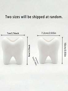 1pc Creative Tooth-Shaped Ceramic Toothbrush Holder, Multi-Functional Desktop Storage Cup, Toothbrush & Toothpaste Decorative Storage Container, Bathroom Home Decor Vase - Multicolor - View 5