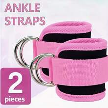 Adjustable Fitness Resistance Band With Double D-Rings, Ankle Support Strap For Leg Strength Training And Sports Protection - Multicolor - View 2