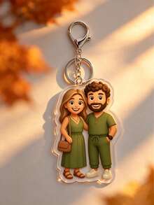 Customized Acrylic Photo Keychain, Family Photo Keychain, Dog Keychain, Pet Photo Keychain, Couple Photo Keychain, Personalized Souvenir, Commemorative Gift For Loved Ones, Unique Consolation Gift, Birthday Gift, Anniversary - C-character Cartoon Keychain - View 6