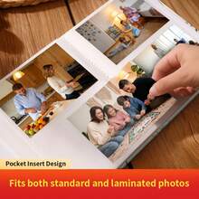 1pc Gentle & Elegant Photo Album, Large Capacity, Fits 4*6inch Photos, Full Landscape Slip-In Style, 6 Inch 200 Photos, Suitable For Family, Party, Life Moments All-Scenario Storage - 1PC - View 4