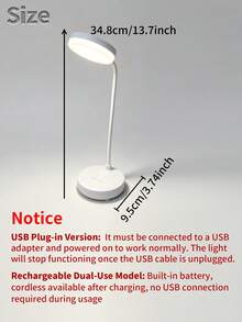 Guanova 1 Stück 3-farbig umschaltbare LED Schreibtischlampe, Schlafzimmerleuchte mit Handyhalter-Funktion, (USB-betrieben/Batterie-betrieben optional), 3-farbiges Licht, einstellbare Helligkeit, Bürobeleuchtung, Tischlampe, Nachttischlampe, Leselampe, dekorative Nachtleuchte, geeignet für Büro, Schlafzimmer, Wohnzimmer, Bürolesen und Lernen, Küche, Schlafzimmerbeleuchtung, Batteriekapazität: 800mAh - Tischleuchte mit rundem Fuß - Übersicht 3