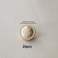 10/20 piezas Botones de plástico con patrón decorativo vintage dorado, botones cosidos a mano para abrigos, gabardinas de lana, chaquetas de traje, suéteres, prendas de punto, botones DIY - Dorado - Ver 18