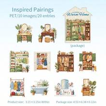 JotBox Warm Home Cozy Style Realistic Embroidery PET Die-Cut Stickers, Light Vintage Planner Collage Creative Material Stickers - Cozy Home - View 17