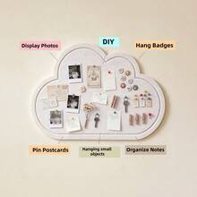 1pc Cloud-Shaped Felt Decorative Board For Home Decor And Office Memo, No-Drill Photo Wall Message Board, Nail-Compatible Wall Memo Felt Board, Detachable And Reusable Bulletin Board, For Bedroom/Study/Living Room/Office/Classroom/School Wall Decoration - 1PC - View 8
