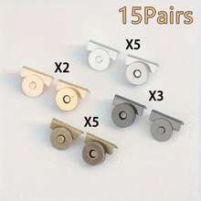 2/5/8/10/12/15Pairs Magnetic Alloy Snap Clasps, 4 Colors - Seamless Closure For Handbags And Garments - DY Craft Accessories - A - View 20