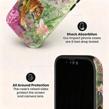 VESPOP Y2K 雙層防摔手機殼，亮面設計，鮮豔色彩，適用於 iPhone 17/16/15/14/13 Pro Max，適用於 Galaxy S26/S25/S24 Ultra，適用於 Pixel 10/9/8 Pro，復古中國虎紋 - 混合色2 - 查看 4