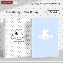 PINKUCUTE Angel Bunny A5/B5 Buku Catatan Perencana Lembar Lepas, Buku Catatan PR, Desain Sangat Menarik Gaya Korea, Untuk Siswa SMP dan SMA, Buku Sketsa Kosong, Perlengkapan Penting Semester Baru! - A - View 4