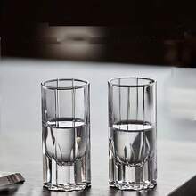 2pcs/6pcs/12pcs Star Crystal Glass Cups, 1oz Capacity (Please Pay Attention To Size And Capacity When Purchasing), Featuring Geometric Star Pattern Design, Smooth And Non-Slip Body, Perfect For Home Use, Reusable. These Cups Are An Ideal Choice For Quality Living-Both Practical And Festive Beverage Containers. - View 4