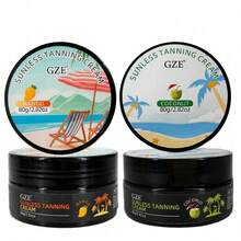 GZE Sunless Tanning Cream 80g/2.82oz, Mango & Coconut Self Tanner Cream, Build Natural Bronzed Glow, Long-Lasting Fake Tan Lotion - Rust Brown - View 3