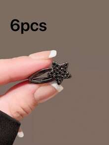 2/5/10pcs Small Black Rhinestone Bow Hair Clips, High-End Luxury Rhinestone Hair Clips, Mini Delicate Side Bangs Hair Clips, Fashion Crocodile Pattern Hair Clips, Suitable For Side Bangs, Forehead Wispy Hair, Suitable For Campus, Dating, Vacation Use, Practical Hair Accessories! (No Card) - Multicolor - View 17