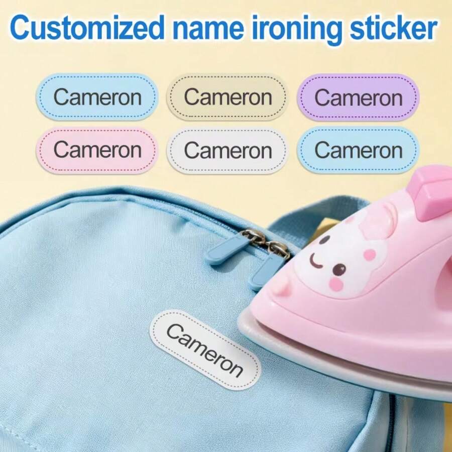 Custom Back To School Stiker Label Baju DTF NamaAnak Karakter Laki Laki Perempuan - Multicolor - View 1