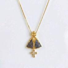azul ouro crucifixo
