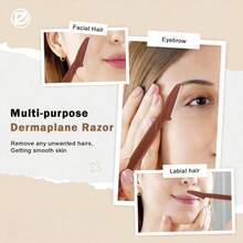 30/12/1pc Set, Long Handle Eyebrow Shaper, Beauty Eyebrow Trimming Tool, Exfoliating And Callus Removal, Shaving Razor, Precision , Facial And Neck Shaving Blade - Multi-color - View 3