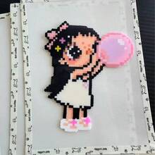 Cute Cartoon Border Printed Molten Bead Ironing Mat, Reusable Non-Stick Heat-Resistant Baking Mat, Pixel Art Molten Bead DIY Ironing Paper, 15.20cm (Random Border Style). - Multicolor - View 6