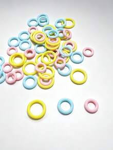 Plastic Round Stitch Marker Rings, 3 Sizes, 60pcs Crochet Knitting Marker Clips, 3 Sizes Round Plastic Crochet Marker Rings, 20pcs Each Size Colorful Anti-Slip Yarn Loops, For Knitting, Crochet, Sewing DIY Crafts, Anti-Slip Anti-Drop Yarn Tool Accessories - Round Marker Clip - View 2