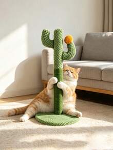 Cactus Cat Scratching Post, Durable Natural Sisal Cat Scratching Post, Suitable For Indoor Kittens And Adult Cats, Stable Anti-Tip Base, Vertical Scratching Tower, Furniture-Style Cat Claw Sharpening Toy - Cactus Cat Scratching Pillar - View 7