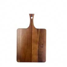 Tábua de Corte de Madeira de Acácia Estilosa com Alça de Apoio, Tábua Multifuncional de Preparo de Alimentos para Decoração de Cozinha, Presente para Todas as Festas de Natal, Casamento, Colheita e Halloween - Castanho - Visão 11