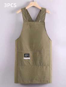 1pc Apron, 4 Colors Available, Comfortable To Wear & Easy To Clean, Suitable For Cooking, Painting, Flower Arrangement, Office Work And Daily Household Use - Multicolor - View 15