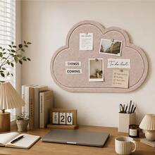 1pc Cloud-Shaped Felt Decorative Board For Home Decor And Office Memo, No-Drill Photo Wall Message Board, Nail-Compatible Wall Memo Felt Board, Detachable And Reusable Bulletin Board, For Bedroom/Study/Living Room/Office/Classroom/School Wall Decoration - 1PC - View 1